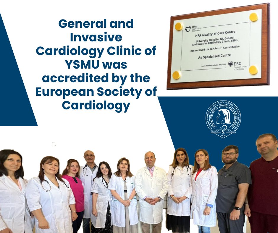 General and Invasive Cardiology Clinic of YSMU was accredited by the European Society of Cardiology