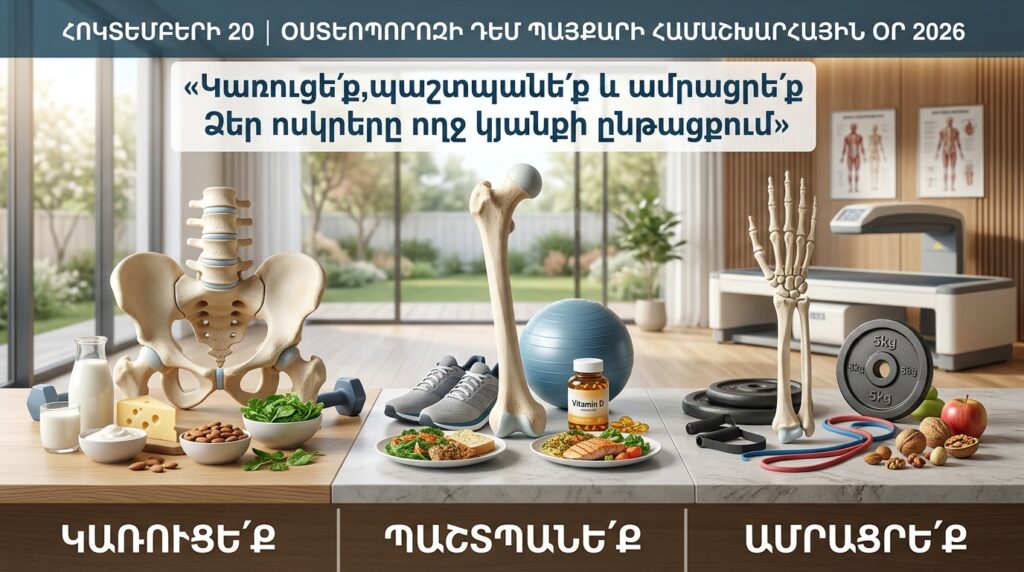 Օստեոպորոզի զարգացման հիմնական ռիսկի գործոնները՝ իգական սեռը և 50 տարեկանից բարձր տարիքը